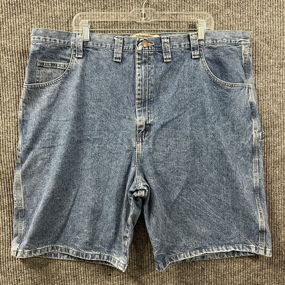 Wrangler Mens Carpenter Shorts Size 46 Blue Denim 100% Cotton Workwear High Rise